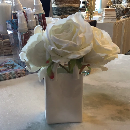 Ceramic white vase