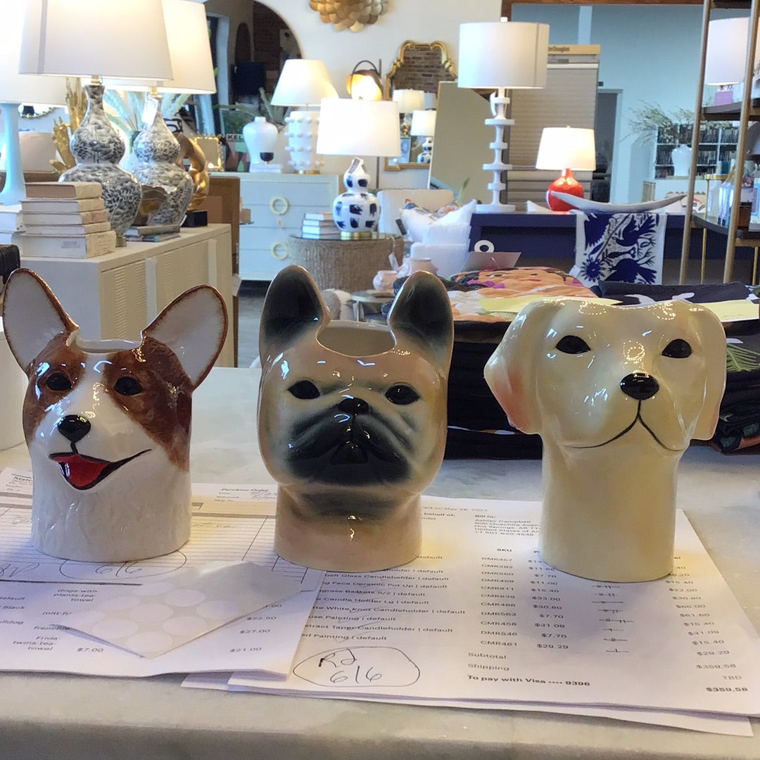 Ceramic dog vase