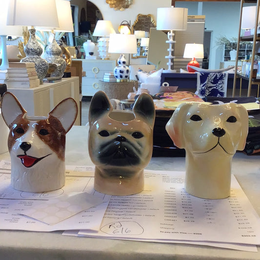 Ceramic dog vase