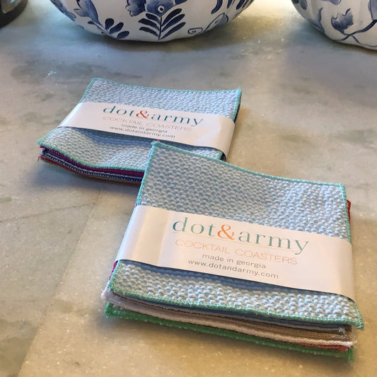 Seersuckers cloth coasters set of 8