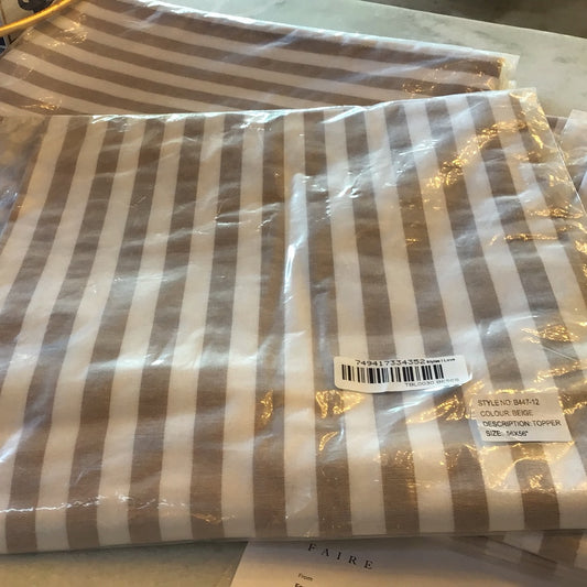 Beige/White Square Tablecloth 56”