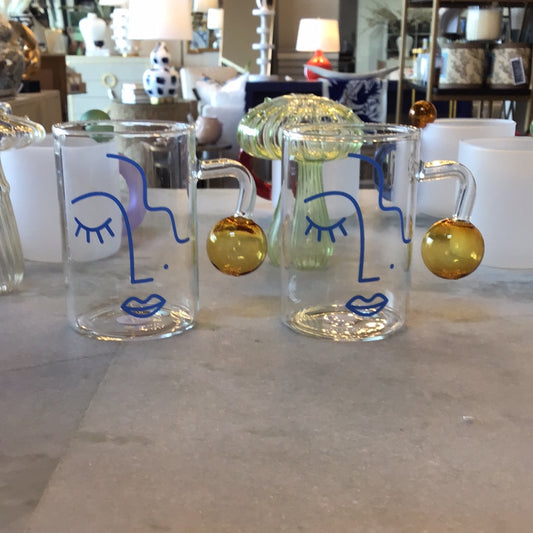 Clear glass bubble cup LRG