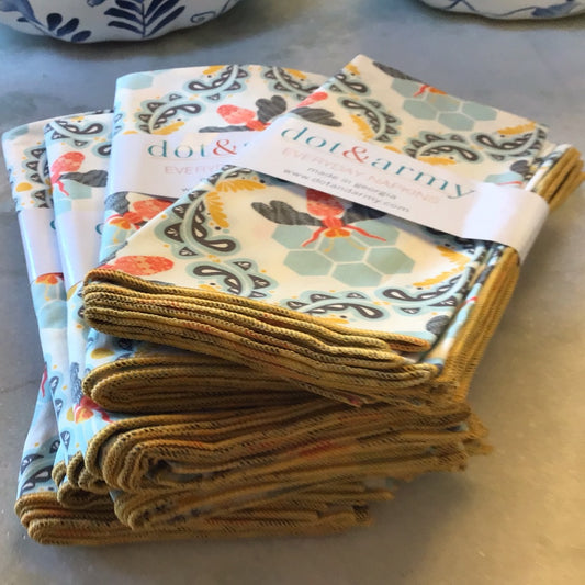 Honey Bee Cloth Napkins set 4