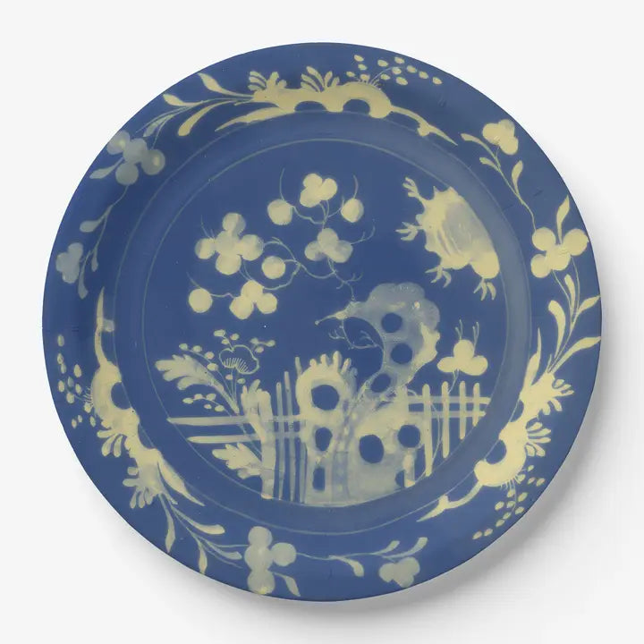 Vin Voy Paper Plates s/8 - Navy & Ivory