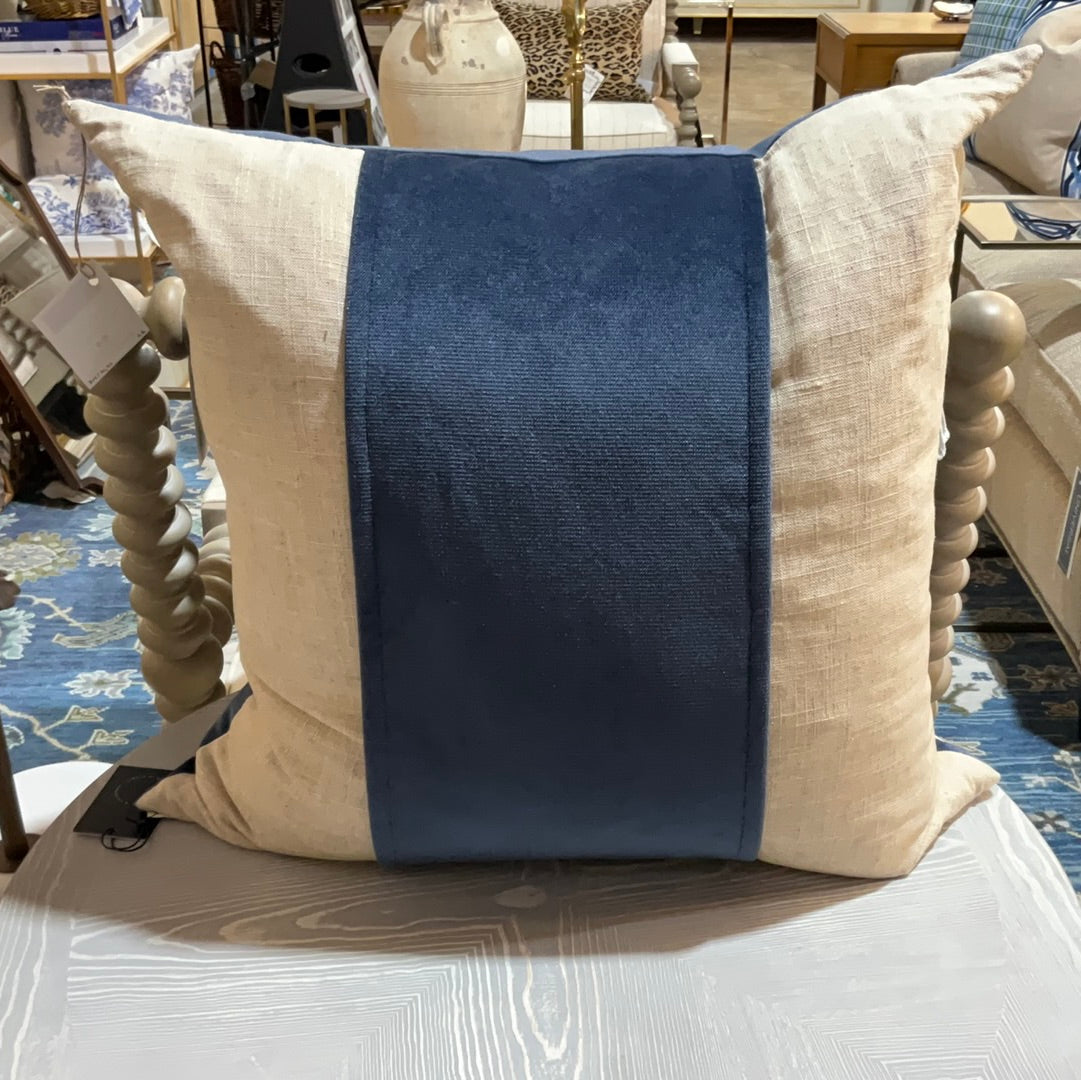 D.V.K Linen w/Blue Band Pillow