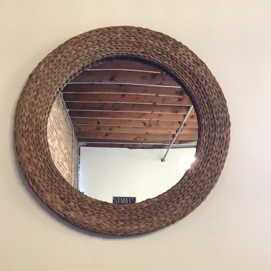 Wicker weave mirror