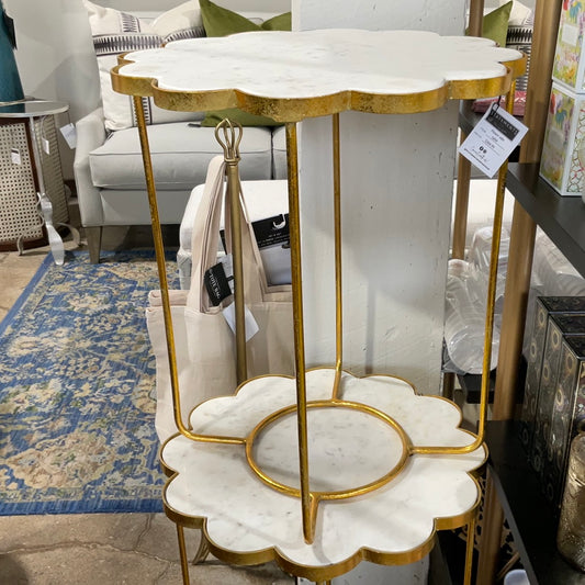 Marble Top Flower Side Table