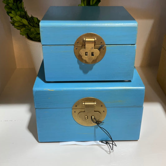Trinket Box Blue- Medium