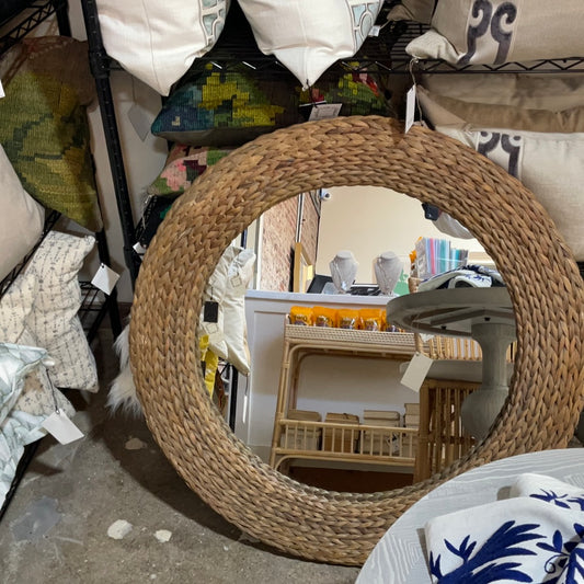 Fallon Rattan Round Mirror 36”