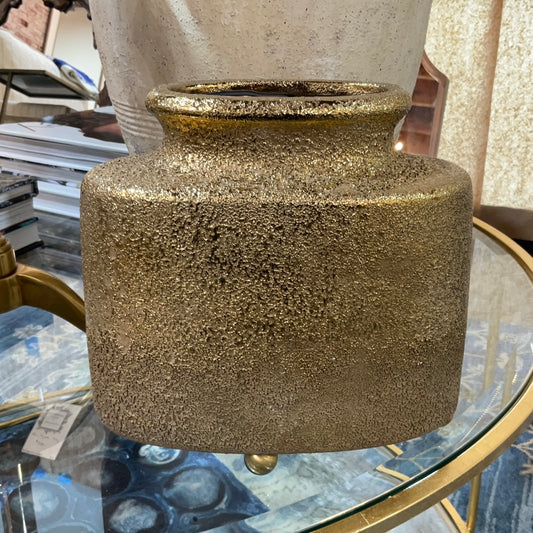 Golden Ceramic Vase-Med