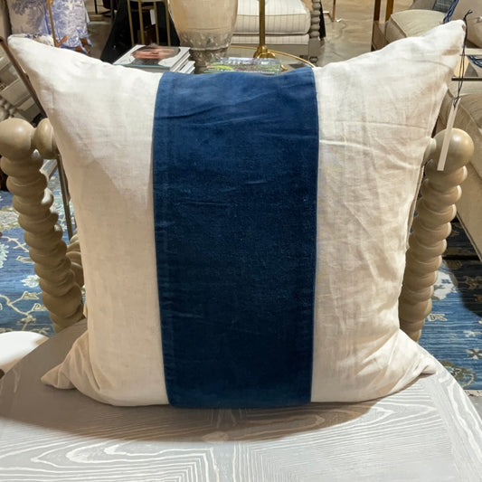 Linen w/Blue Band Pillow