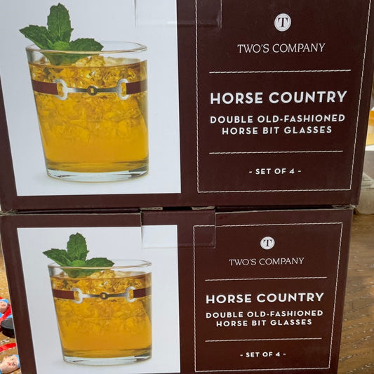 Horse Country Old Fashioned Glasses S/4