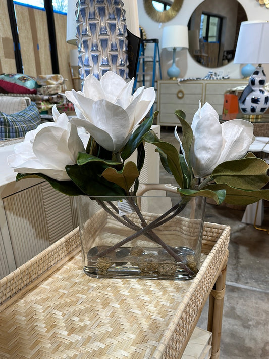 Faux magnolia silk arrangement
