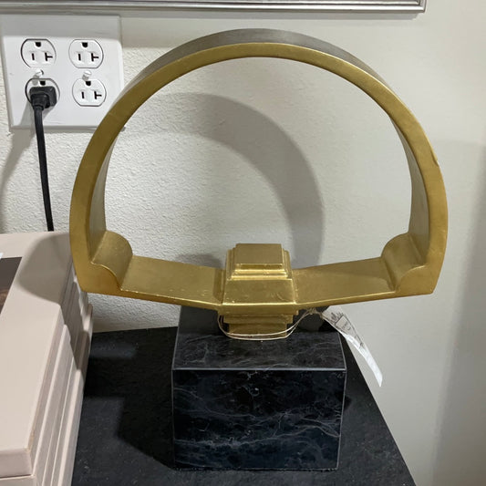 Gold Sculpture on Black Marble Base