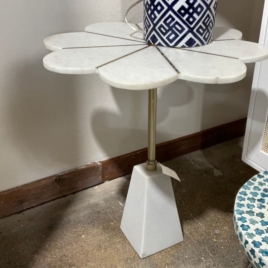 Floral Marble Accent Table