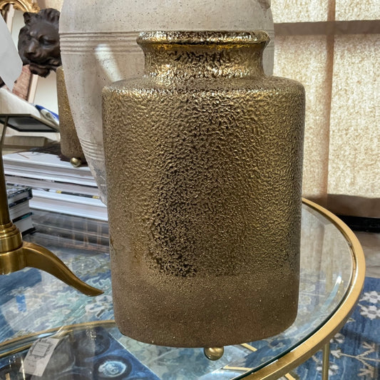 Golden Ceramic Vase- Lg